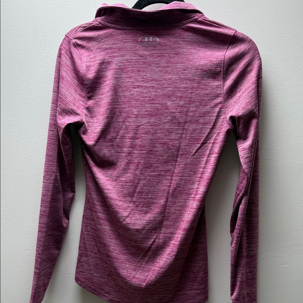 Under Armour Women's Pink Heather Long Sleeve Top - Picture 3 of 3